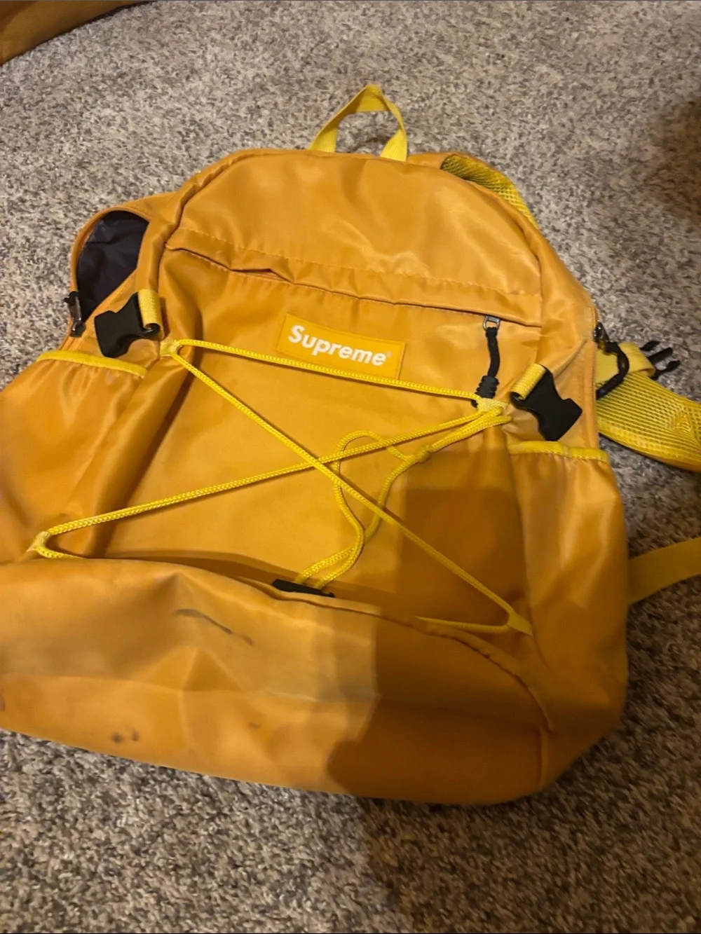 Supreme Yellow Mustard Backpack with Front Bungee